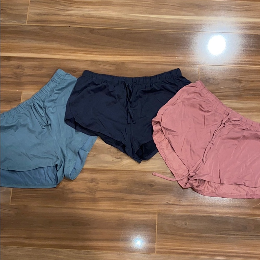 Green, Gray, Pink Colored Shorts